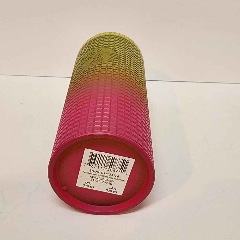 Starbucks Lemon Pink Gradient Cold Cup Tumbler 24 fl oz - Picture 5 of 5